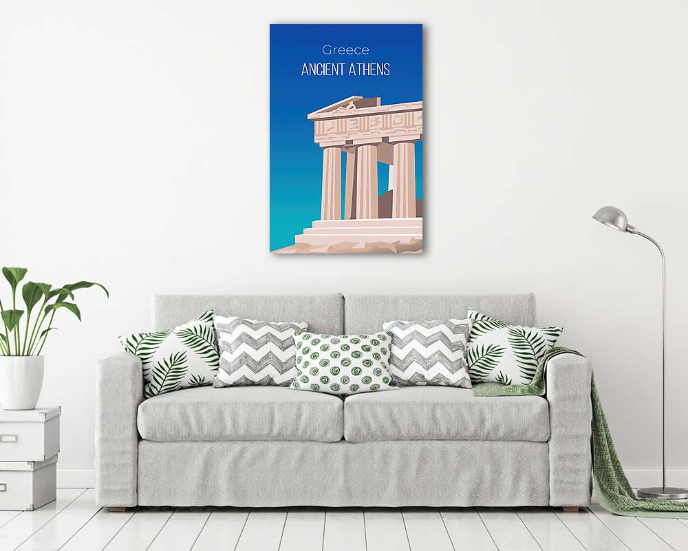 Görög minimalista poszter - 1 - Az ősi Athén (vászonkép) - vászonkép, falikép otthonra és irodába