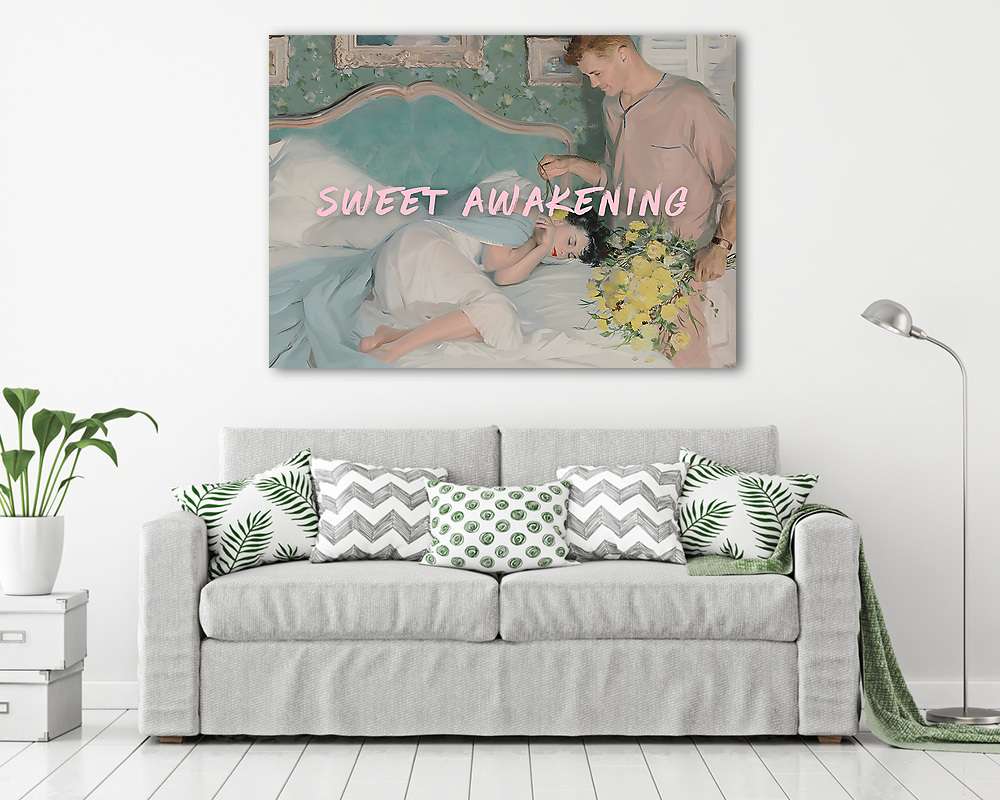 Sweet awakening (Barokk & Graffiti) - vászonkép, falikép vásárlás Sweet awakening (Barokk & Graffiti) (fotótapéta) - vászonkép, falikép otthonra és irodába