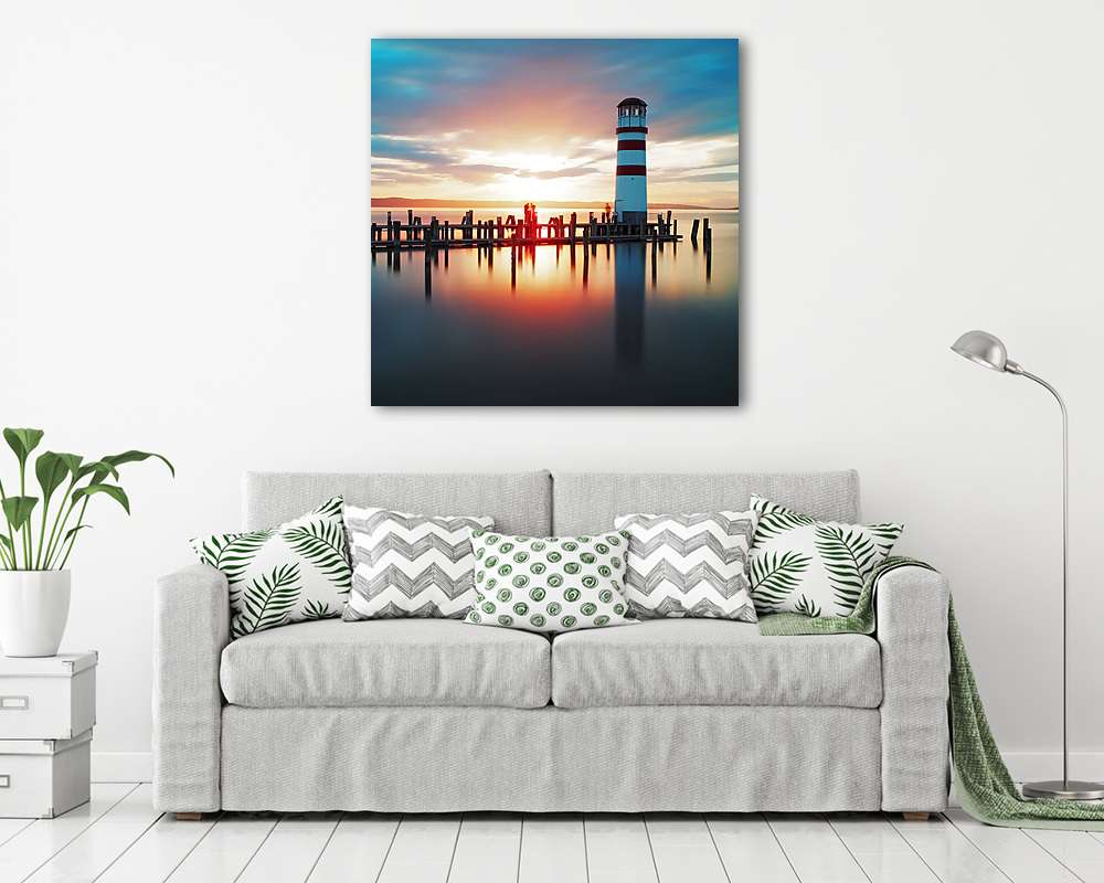 Ocean világítótorony napnyugta - vászonkép, falikép vásárlás Ocean világítótorony napnyugta (vászonkép) - vászonkép, falikép otthonra és irodába