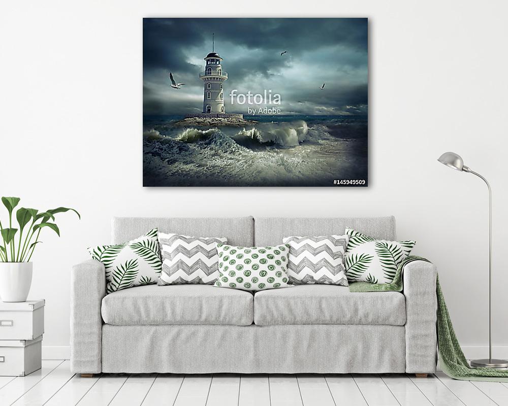 Világítótorony sirályokkal - vászonkép, falikép vásárlás Világítótorony sirályokkal (vászonkép) - vászonkép, falikép otthonra és irodába