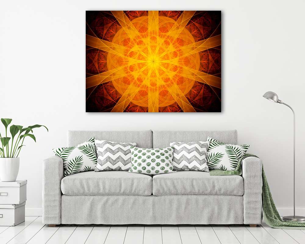 Fiery glowing red mandala in space (vászonkép) - vászonkép, falikép otthonra és irodába