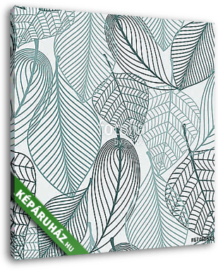 Delicate skeleton leaves seamless pattern - vászonkép 3D látványterv