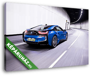 BMW i8 Blue Back - vászonkép 3D látványterv