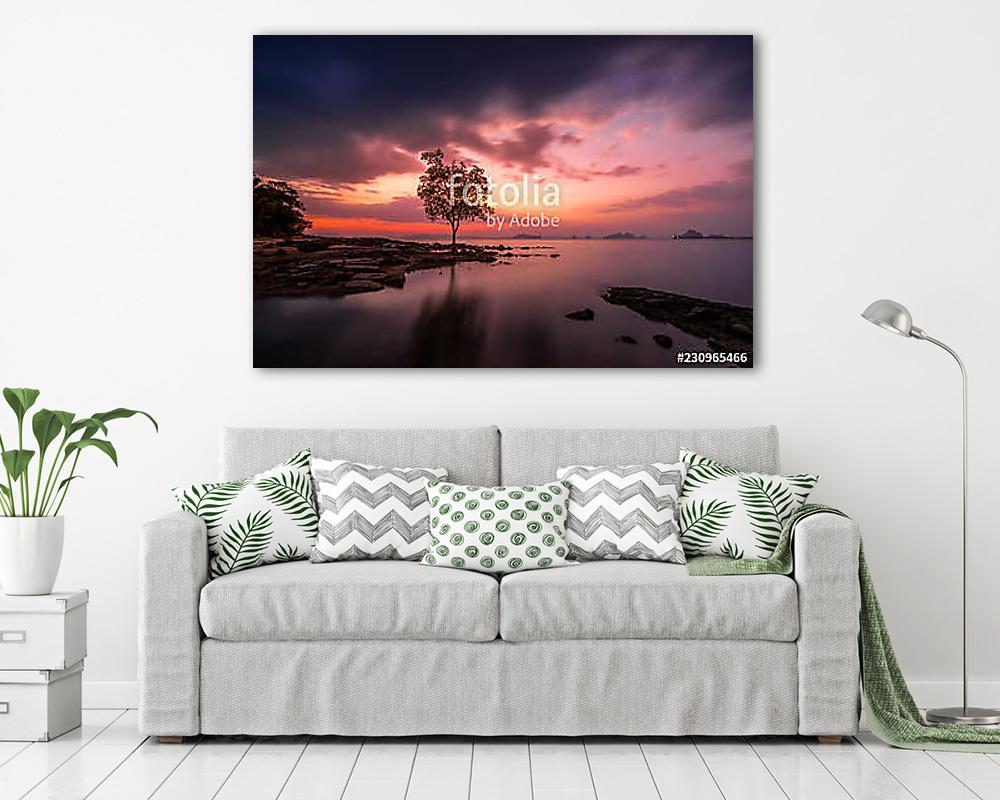 Klong Muang beach on sunset Krabi province Thailand - vászonkép, falikép vásárlás Klong Muang beach on sunset Krabi province Thailand (vászonkép) - vászonkép, falikép otthonra és irodába