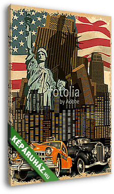 New York vintage poster.	 - vászonkép 3D látványterv