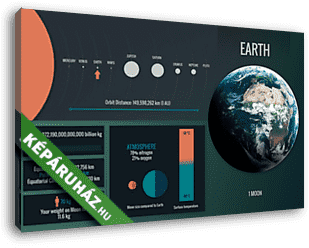 Föld - infografika - vászonkép 3D látványterv