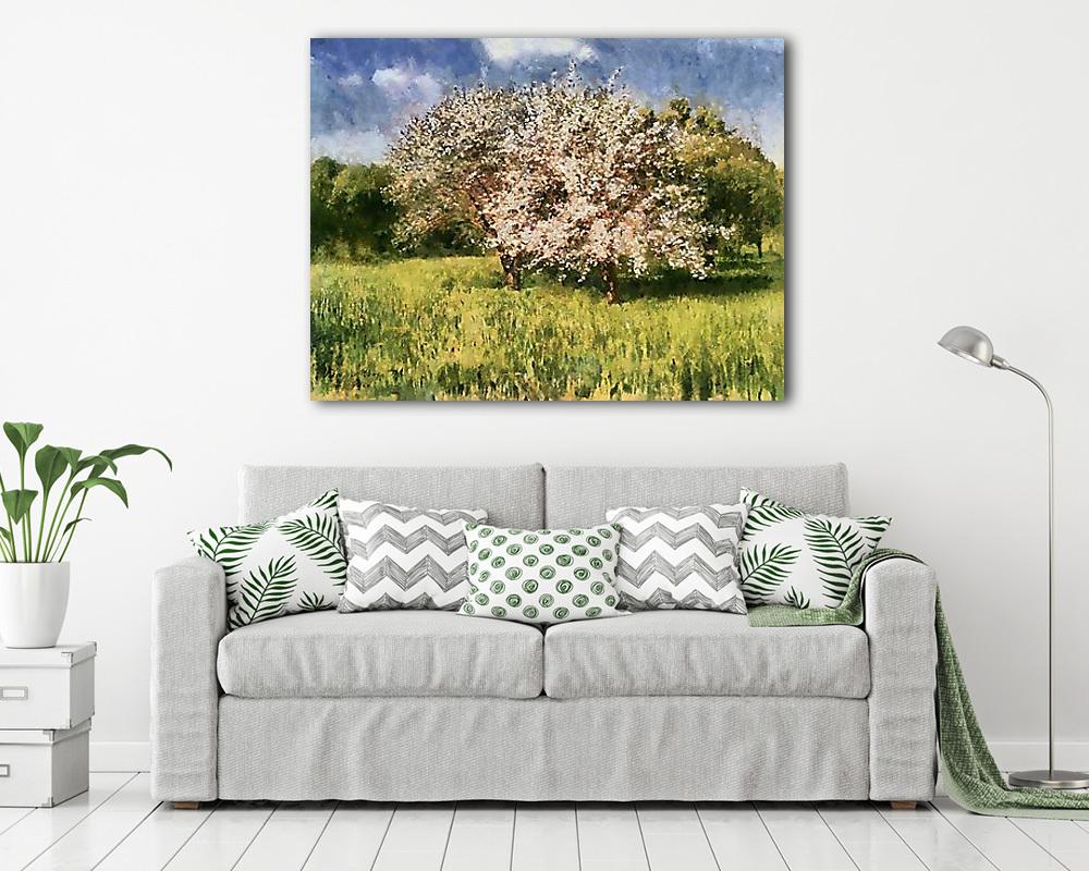 Virágzó almafák (átdolgozott, nem eredeti verzió) (bögre) - vászonkép, falikép otthonra és irodába