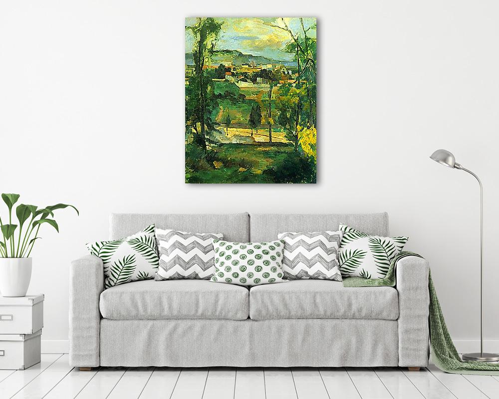 Falu a fák mögött - vászonkép, falikép vásárlás Falu a fák mögött (fotótapéta) - vászonkép, falikép otthonra és irodába