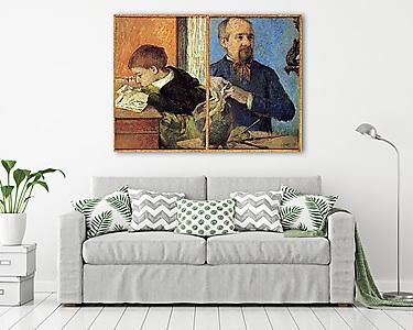 Szobrász és fia portréja (vászonkép) - vászonkép, falikép otthonra és irodába