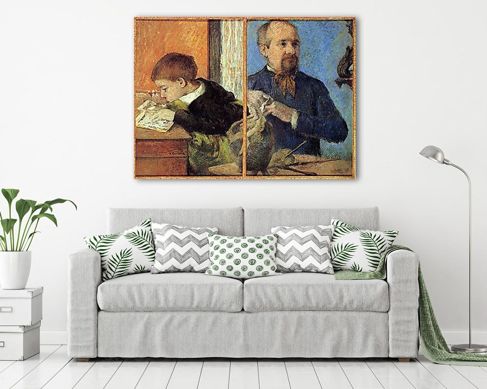 Szobrász és fia portréja (vászonkép) - vászonkép, falikép otthonra és irodába