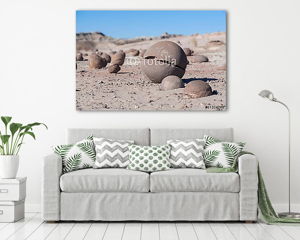 Kerek kövek Ischigualasto Nemzeti Park, San Juan, Argentína (vászonkép) - vászonkép, falikép otthonra és irodába