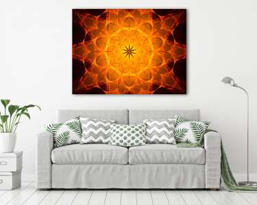 Fiery glowing mandala in space (vászonkép) - vászonkép, falikép otthonra és irodába