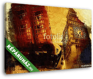 London oil art illustration - vászonkép 3D látványterv