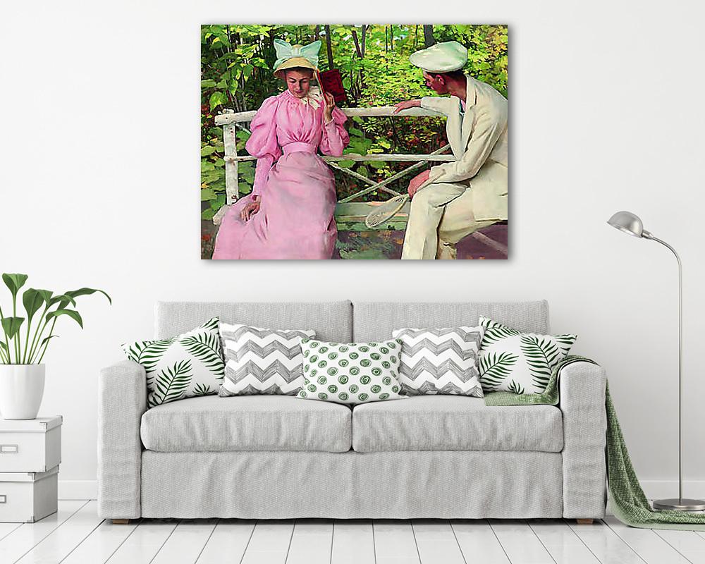 Udvarlás (Szerelmespár teniszütővel) (vászonkép) - vászonkép, falikép otthonra és irodába