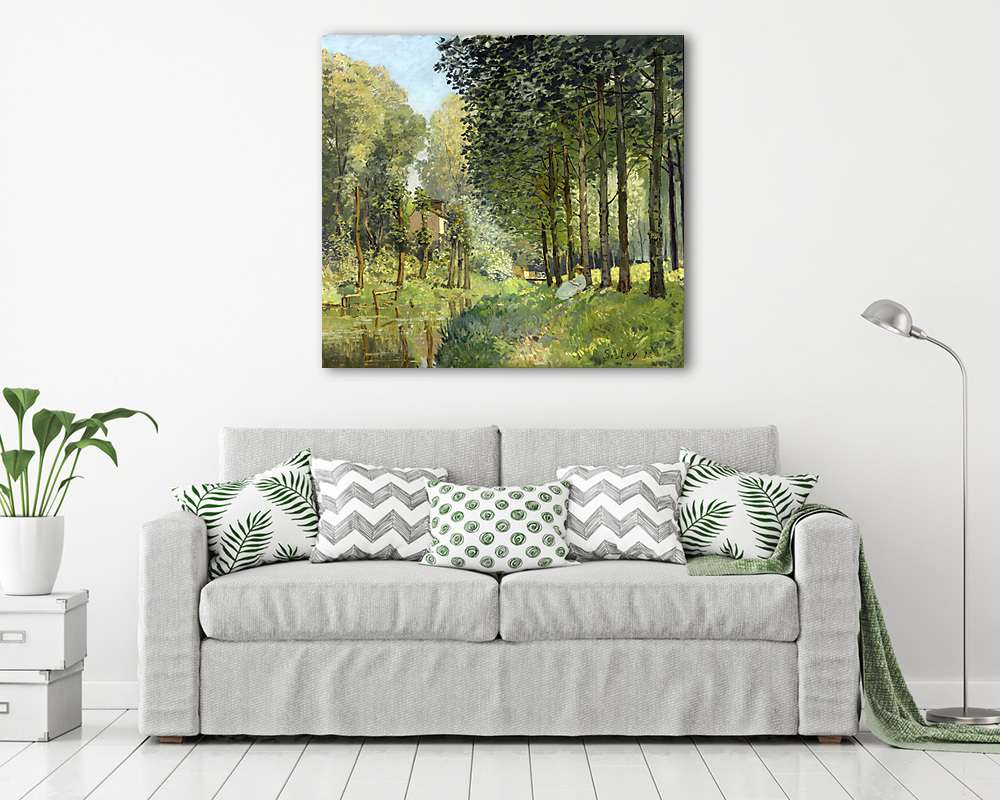 Pihenés a patak parton (keretezett kép) - vászonkép, falikép otthonra és irodába