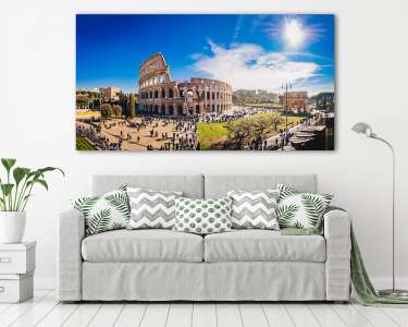 Római kolosszeum nappal, túristákkal (vászonkép) - vászonkép, falikép otthonra és irodába