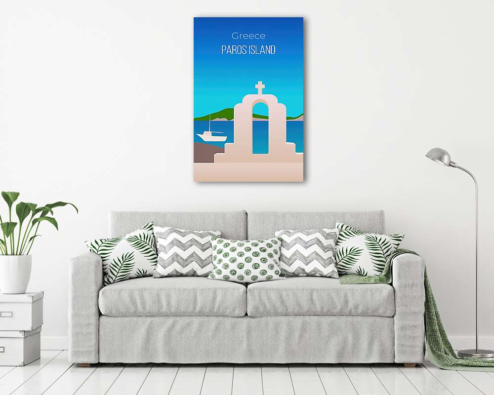 Greece minimal poster - 3 - Parosz szigete - vászonkép, falikép vásárlás Greece minimal poster - 3 - Parosz szigete (vászonkép) - vászonkép, falikép otthonra és irodába