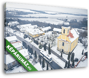 Havas reggel vidéken (Somogyacsa) - vászonkép 3D látványterv
