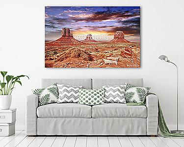 A Monument Valley gyönyörű égen. (vászonkép) - vászonkép, falikép otthonra és irodába