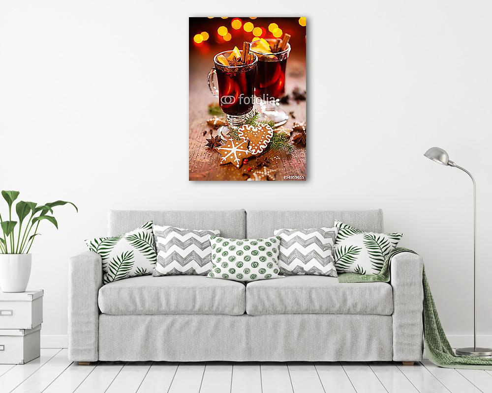 Karácsonyi forralt bor (többrészes kép) - vászonkép, falikép otthonra és irodába