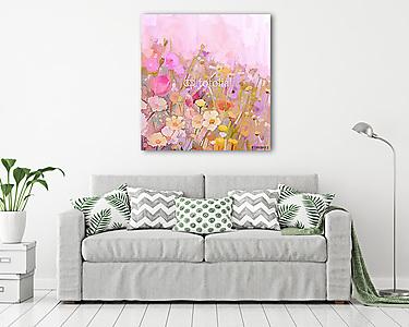 Színpompás virágok (olajfestmény reprodukció) (vászonkép) - vászonkép, falikép otthonra és irodába