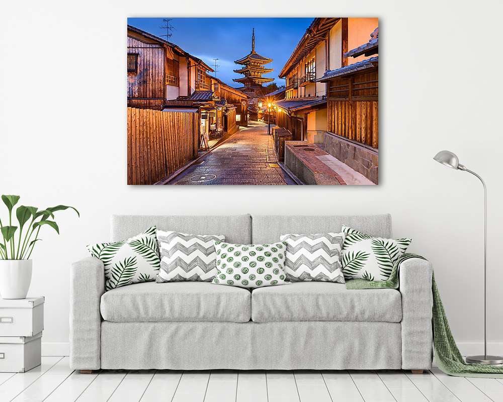 Kiotói utcák és Yasaka pagoda (fotótapéta) - vászonkép, falikép otthonra és irodába