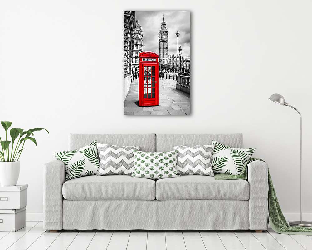 Telefonos doboz Londonban - vászonkép, falikép vásárlás Telefonos doboz Londonban (keretezett kép) - vászonkép, falikép otthonra és irodába