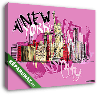 New York Pink - vászonkép 3D látványterv