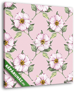 Floral seamless pattern. Watercolor background with white flower - vászonkép 3D látványterv