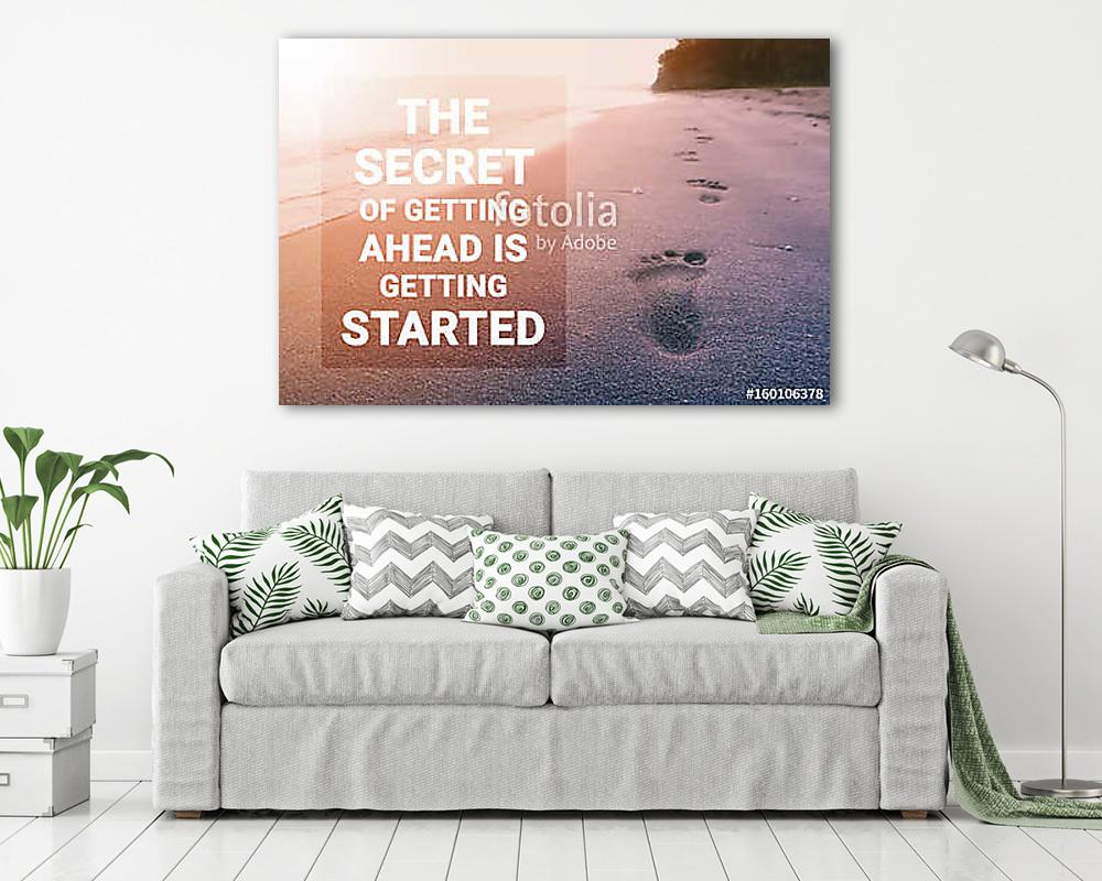 Inspirational and motivation quote on blurred background with vi - vászonkép, falikép vásárlás Inspirational and motivation quote on blurred background with vi (keretezett kép) - vászonkép, falikép otthonra és irodába