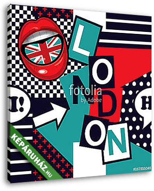 geometric pop art seamless London pattern - vászonkép 3D látványterv