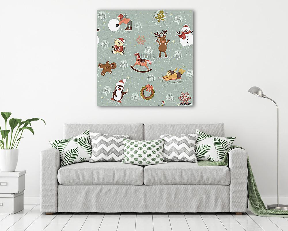 Karácsonyi hangulat tapétaminta - vászonkép, falikép vásárlás Karácsonyi hangulat tapétaminta (vászonkép) - vászonkép, falikép otthonra és irodába