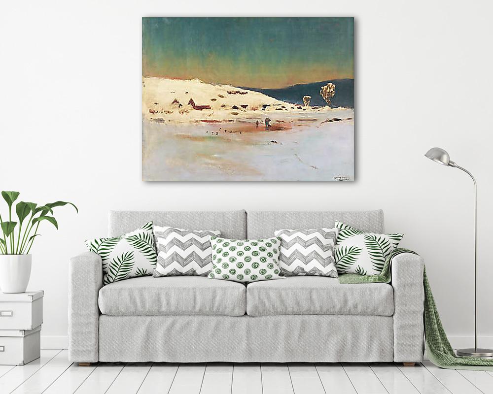 Téli táj (keretezett kép) - vászonkép, falikép otthonra és irodába