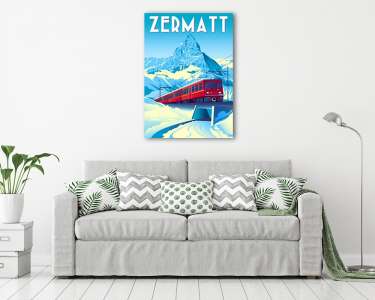 Utazás poszter - Zermatt, Svájc (vászonkép) - vászonkép, falikép otthonra és irodába