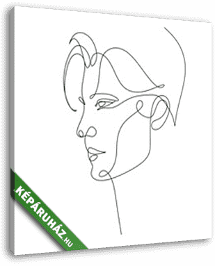Férfi arc portré (vonalrajz, line art) - vászonkép 3D látványterv
