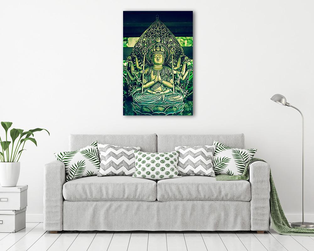 Buddha zöldben (vászonkép) - vászonkép, falikép otthonra és irodába