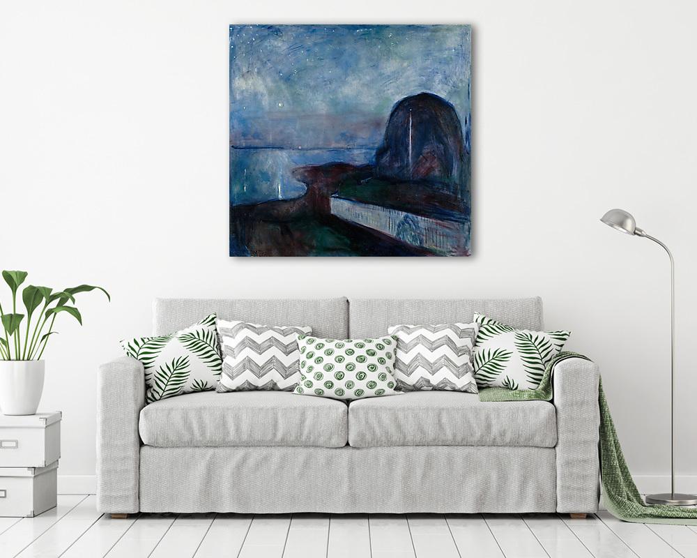 Csillagos éj - színverzió 1. (többrészes kép) - vászonkép, falikép otthonra és irodába