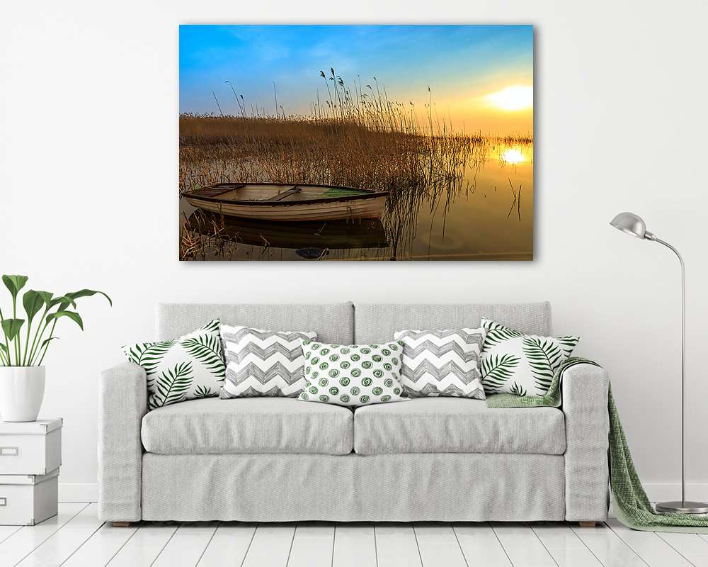 Csónakkal a Balaton partján (poszter) - vászonkép, falikép otthonra és irodába