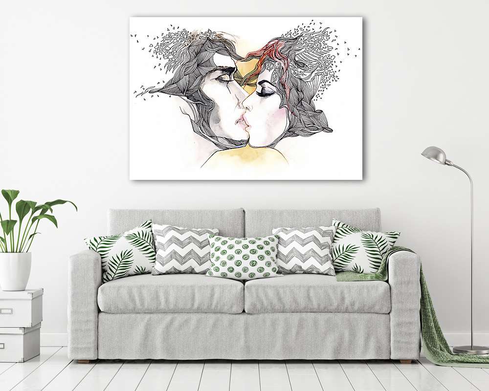 kiss - vászonkép, falikép vásárlás kiss (keretezett kép) - vászonkép, falikép otthonra és irodába