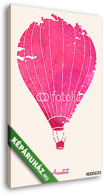 Rózsaszín abstract hőlégballon - akvarell - vászonkép 3D látványterv