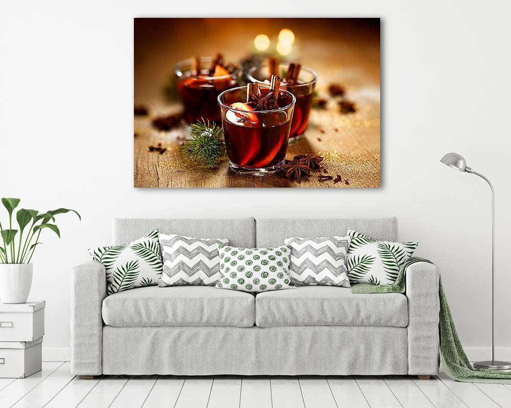 Karácsonyi forralt bor (bögre) - vászonkép, falikép otthonra és irodába