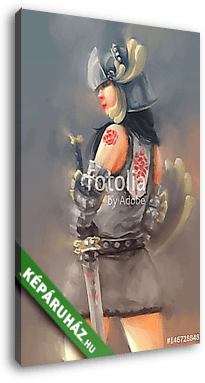 lovagi nő festés - vászonkép 3D látványterv