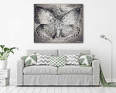 grunge butterfly background texture (vászonkép) - vászonkép, falikép otthonra és irodába