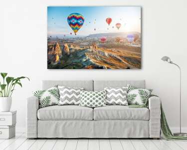 Hőlégballonok, Cappadocia, Törökország (vászonkép) - vászonkép, falikép otthonra és irodába