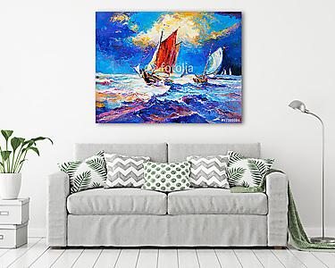 Az óceán és a csónakok (vászonkép) - vászonkép, falikép otthonra és irodába