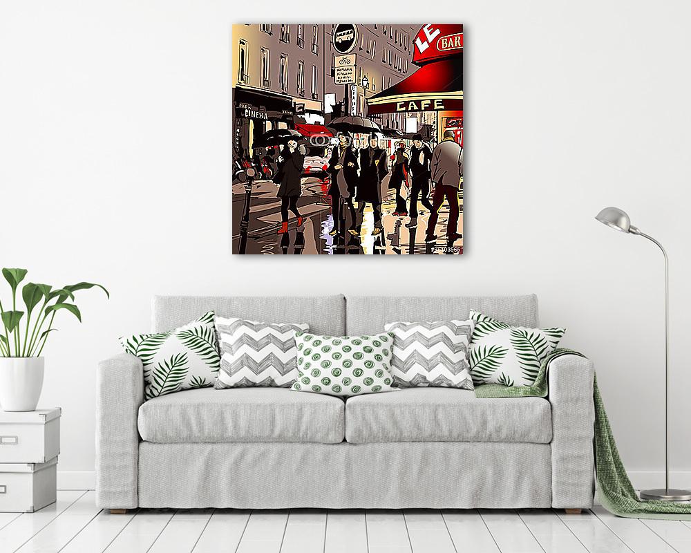 Párizsban éjszaka (vászonkép) - vászonkép, falikép otthonra és irodába