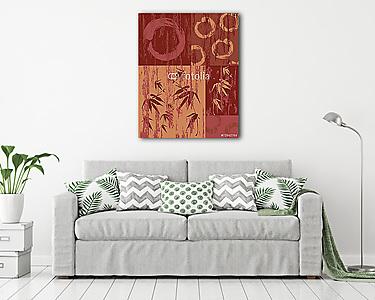 Zen kör és bambusz szüreti poszter háttér (vászonkép) - vászonkép, falikép otthonra és irodába