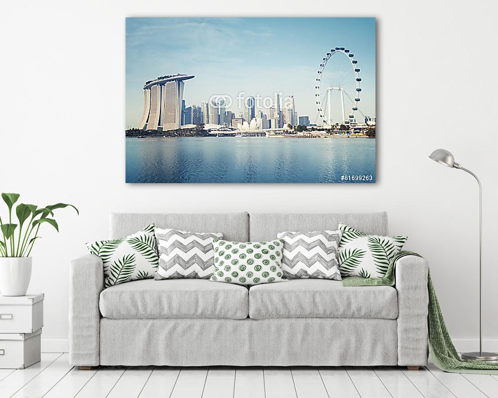 Szingapúr üzleti negyedében - vászonkép, falikép vásárlás Szingapúr üzleti negyedében (fotótapéta) - vászonkép, falikép otthonra és irodába