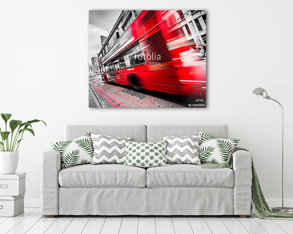 Elsuhanó Double Decker, London - vászonkép, falikép vásárlás Elsuhanó Double Decker, London (keretezett kép) - vászonkép, falikép otthonra és irodába