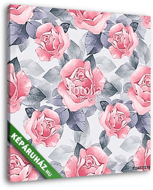 Floral seamless pattern 5. Watercolor background with beautiful  - vászonkép 3D látványterv